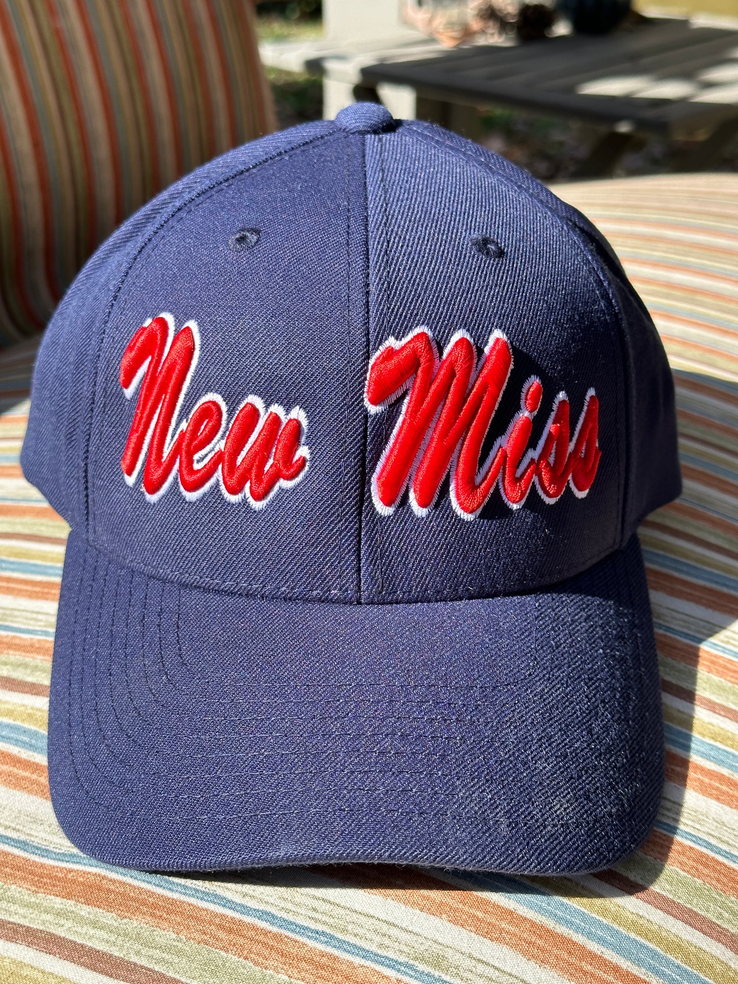 Limited Edition CLASSIC CURVED BRIM  New Miss Baseball Hat (all red brim) Now available in Navy (all navy brim)