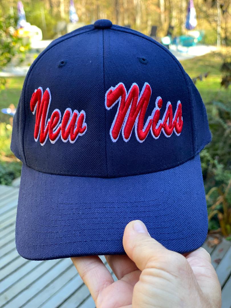Limited Edition CLASSIC CURVED BRIM  New Miss Baseball Hat (all red brim) Now available in Navy (all navy brim)